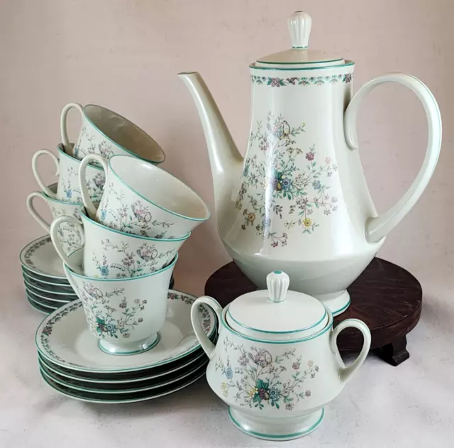 Noritake Paradise Teapot Coffee Pot Sugar Bowl Cups and Saucers