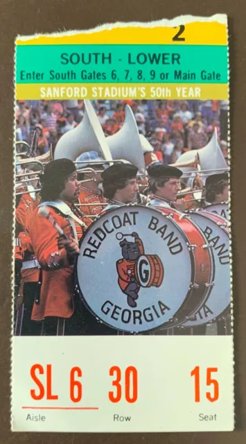 Georgia Bulldogs 9/29/1979 ORIGINAL college football ticket vs South Carolina