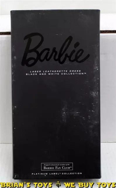 Barbie Platinum Label Doll Laser Leatherette Dress Black & White Collection NR