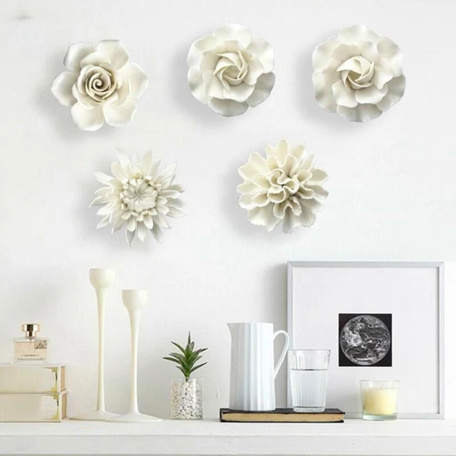 Keramik-Blumen-Wanddekoration, Kunstskulptur in mehreren Größen – einzigartige