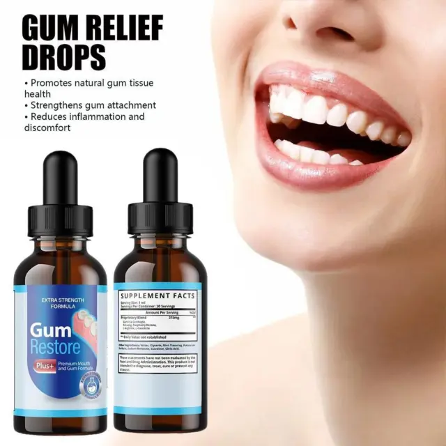 1 Pack - Gum Restore Liquid Drops For Teeth, Bad Breath, Gums Repair - 30ml