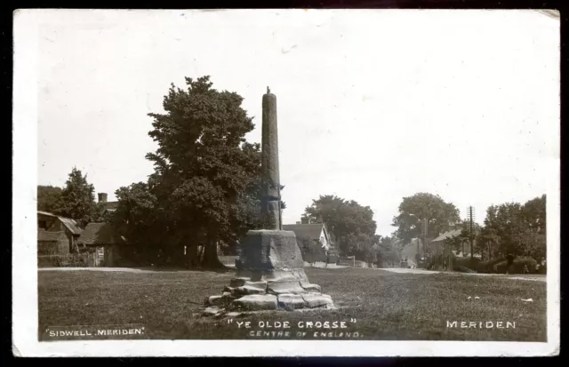 ENGLAND Meriden 1913 Old Cross Monument Real Photo Postcard