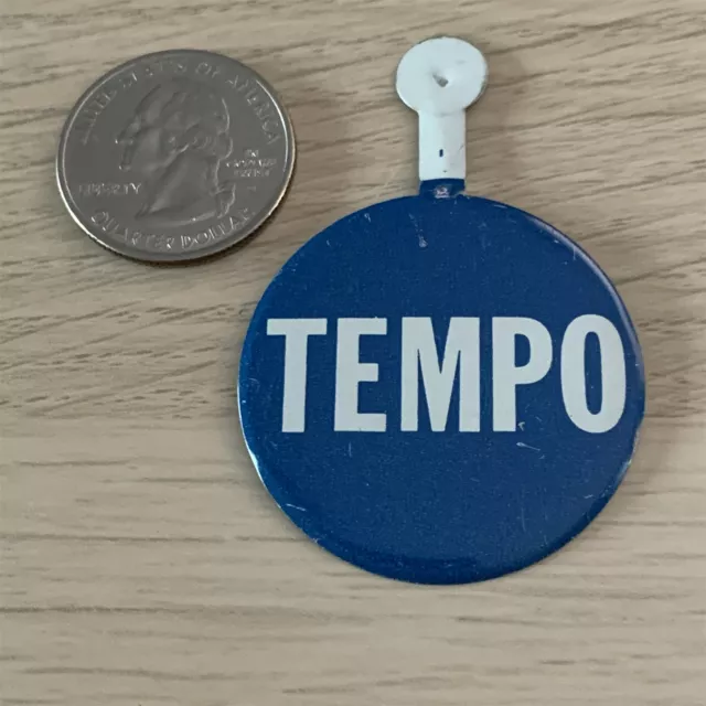 Vintage TEMPO Foldover Tab Pinback Button #40916