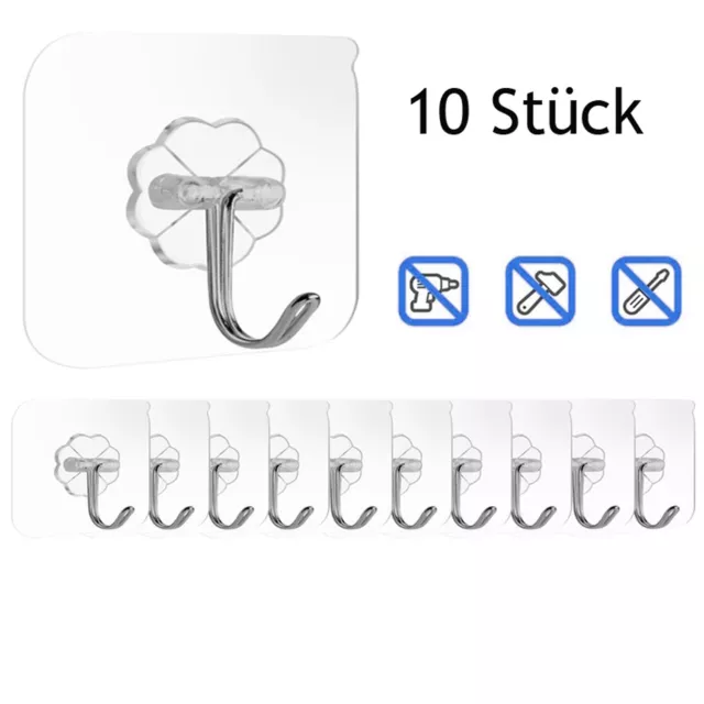 5 - 20 Stück Selbstklebende Haken Transparenter Klebehaken Wandhaken