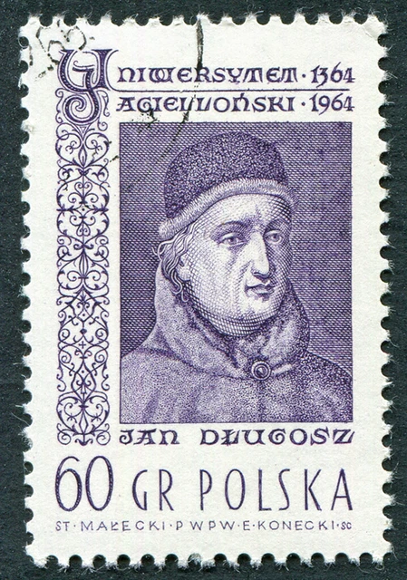 POLAND 1964 60g violet SG1481 used FG Jagiellonian University Anniv Cracow #A02