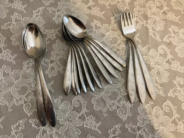 Vintage Cathedral Stainless Solingen Germany Galaxy Flatware Lot Starburst