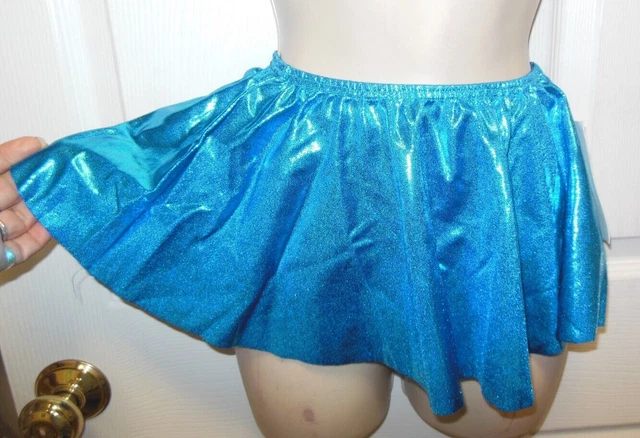 NWT Turquoise circle skirt medium child mid thigh length elastic waist