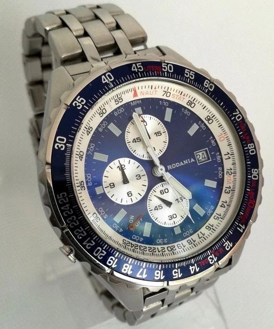 MONTRE HOMME RODANIA Chronograph Miyota Quartz Alarm EUR