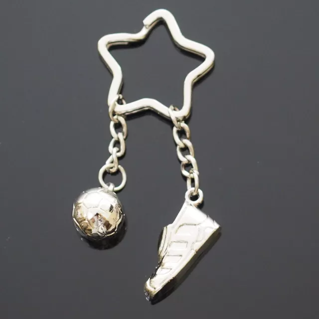 Soccer Ball Shoe Metal Football Key Chain Player Fan Gift - Star Shaped Key Ring