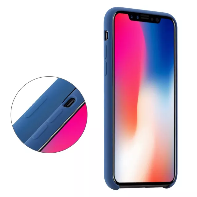 Custodia iPhone X Custodia Antiurto Gomma Gel Silicio Liquido con Fodera Tess... 3