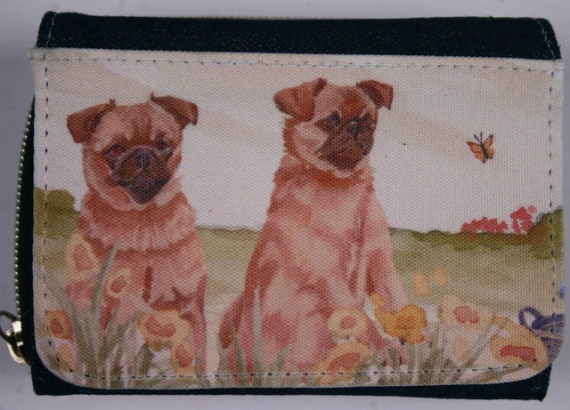 Griffon Bruxellios Dogs Fabric Purse Wallet Sandra Coen Artist Watercolour Print