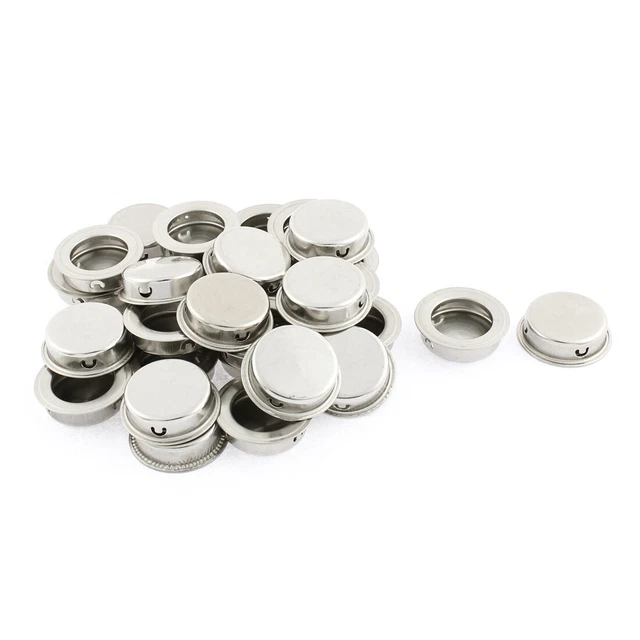 30pcs Stainless Steel Round Flush Pulls Drawer Slide Door Concealed Handle 40mm