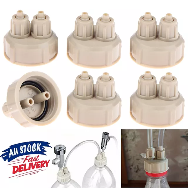 6PCS Aquarium CO2 Generator Bottle Cap Fish Tank DIY Air Diffuser Valve Guage AU