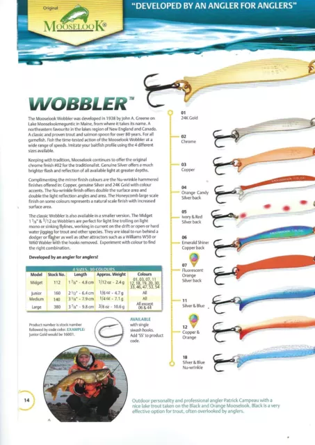 MOOSELOOK WOBBLER, MEDIUM 140 1/4 oz Fishing Lures - Many colors to choose  from EUR 11,19 - PicClick FR
