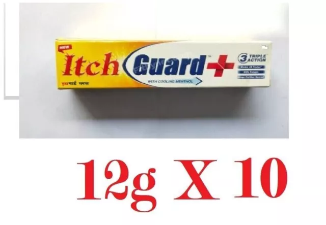 Itch Guard Plus Cream ANTI-FUNGAL JOCK ITCH BETWEEN TOES & FINGERS 12g X 10