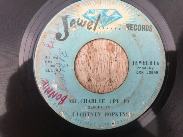 Lightnin' Hopkins, Mr. Charlie 7" vinyl, 1965