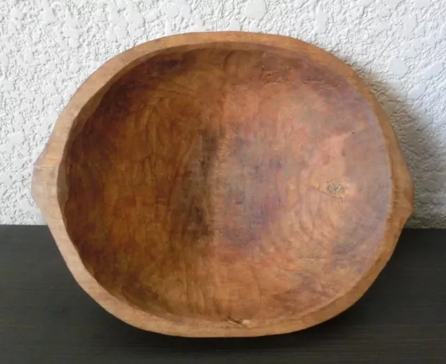 ♡ Lovely Antique wooden hewn-hand Sorely carved Butter BOWL nice old Woodenware