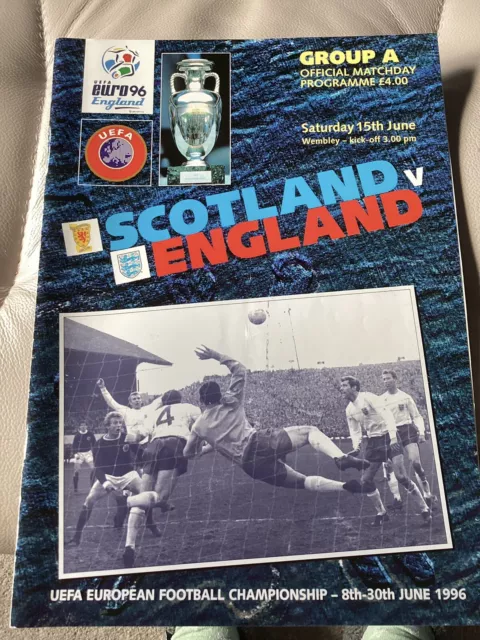 EUFA Euro 1996 Scotland v England football Programme + Ticket