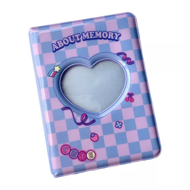 3 Inch Photocard Holder Mini Multi-purpose Plaid Pattern Card Collect  Pink Blue