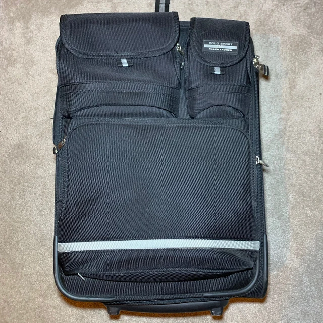 Polo Sport Ralph Lauren Black 21” Upright Expandable Wheeled Carry On Suitcase
