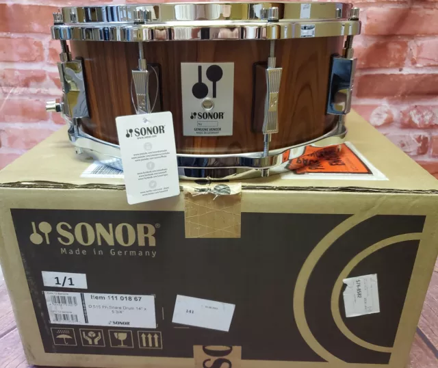Sonor D 515 PA Phonic Reissue 14"x5.75" Beech/Rosewood Snare Drum World Ship NEW Sonor D 515 PA Phonic Reissue 14"x5.75" Beech/Rosewood Snare Drum World Ship NEW