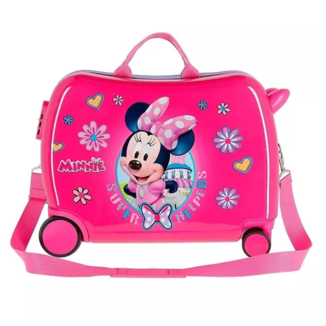 Minnie Valigia Cavalcabile ABS Rigida Trolley Bambini Bagaglio a mano 4 Ruote