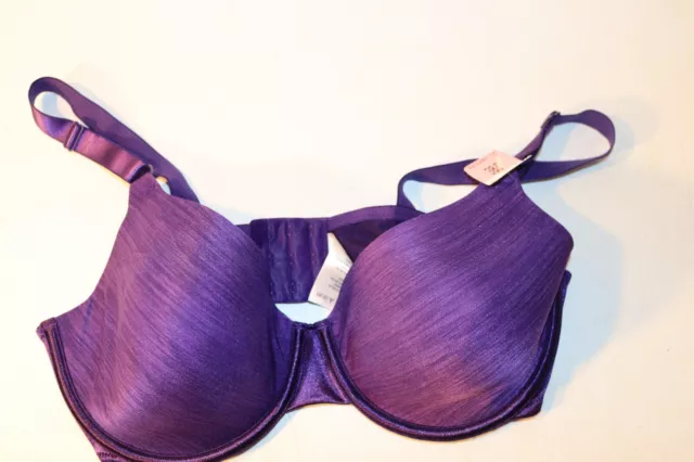 Vintage 1990s Vassarette Womens Sz 38D Purple  T Shirt Bra Nylon