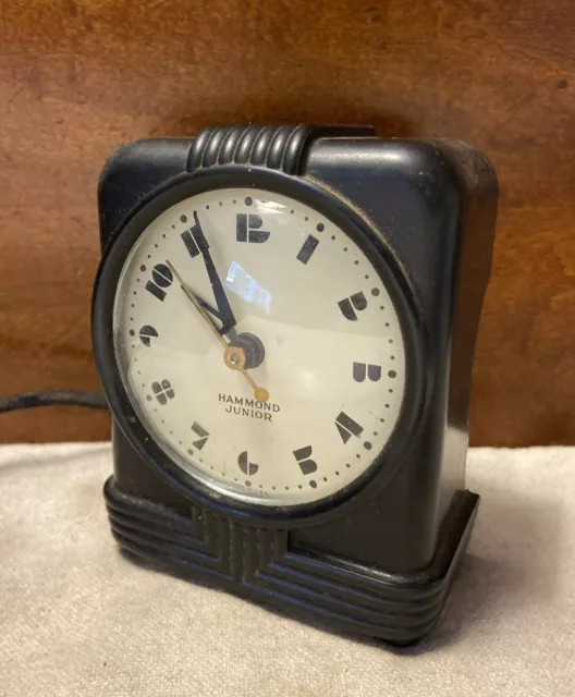 Vintage Hammond Junior Synchronous Art Deco Bakelite Clock - Parts/Repair