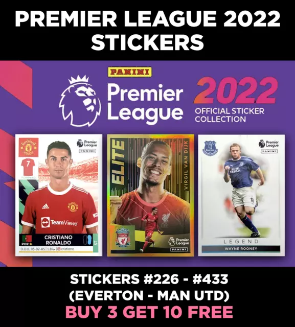 Panini Premier League Stickers 2022 Collection #226 - #433 ( Everton - Man Utd )