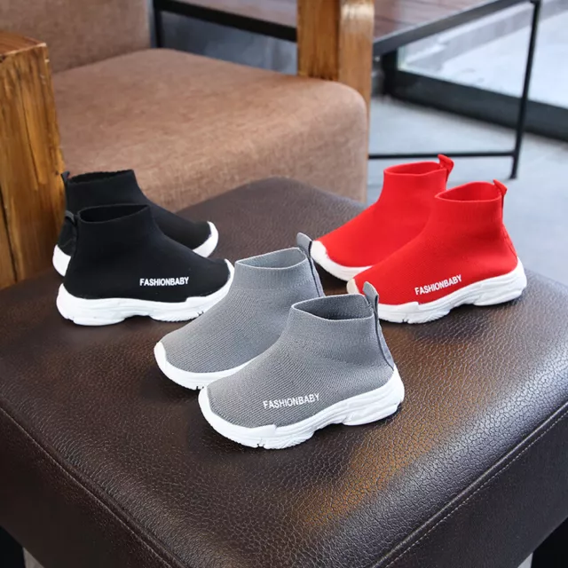 Kids Lightweight Sock Shoes Boys Girls Sneakers Casual Trainers Walking Shoes
