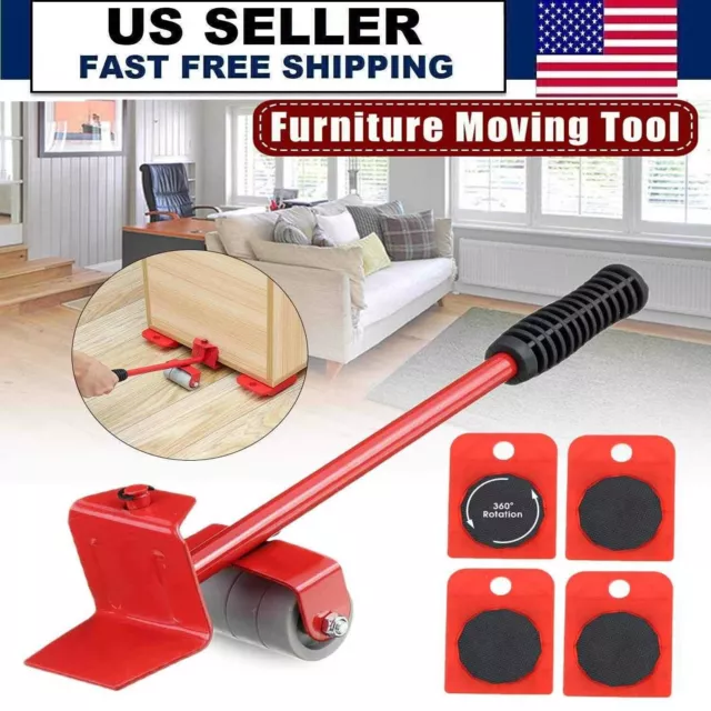 Heavy Duty Furniture Lifter Tool 2.6x13.5 inch 4 Sliders Red Furniture  Movers