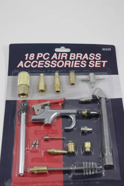 18PC Air Tool Quick Connect Brass Air Compressor Hose Accessories Tool Set