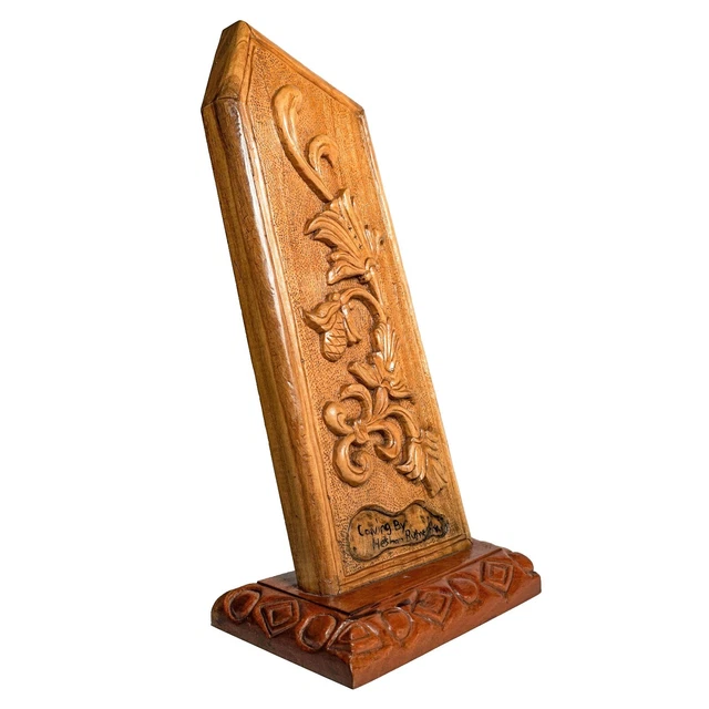Vintage Wooden Hand Carved Floral Nature Large Luxury Carving Made In Ceylon