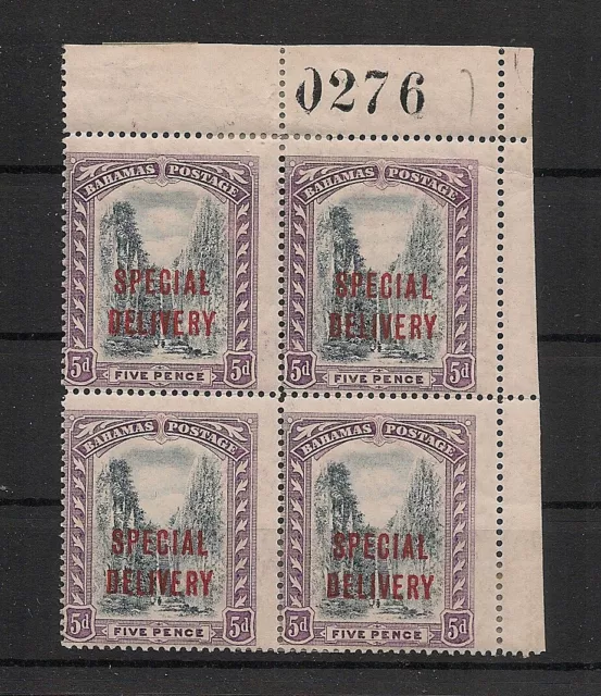 Bahamas 1917 SPECIAL DELIVERY SG#53 Block of 4 Mint Hinged/Never Hinged