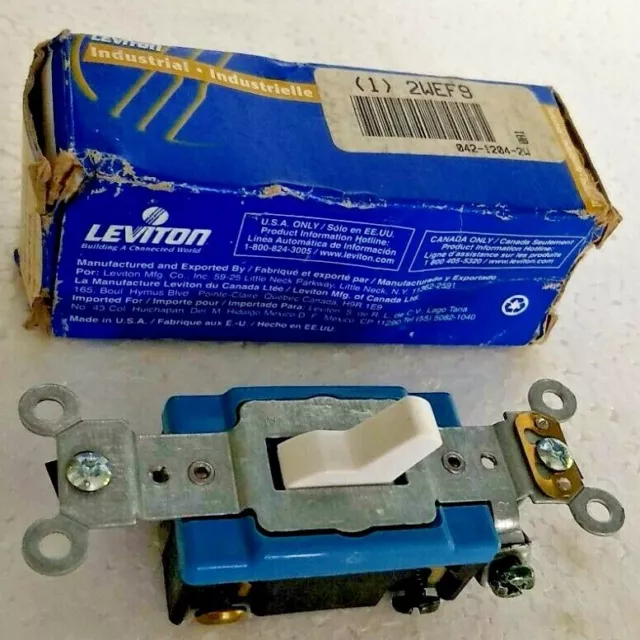 4 Manera - Interruptor de Palanca Leviton 1204-2W - Blanco/Blanco 15A-120/277V