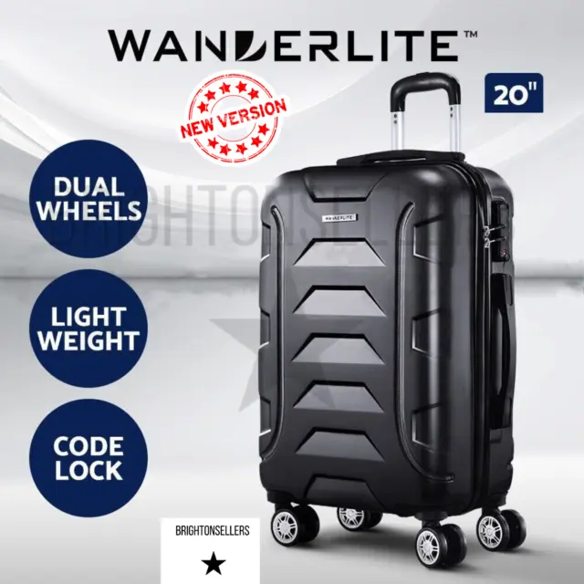 20" Luggage Travel Suitcase Set Trolley Hard Case Strap Lightweight Carry On New