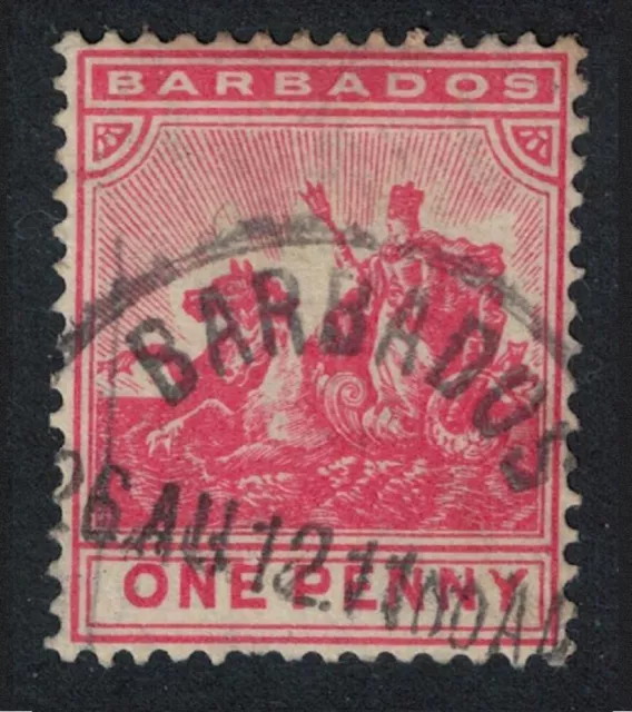 Barbados Seal of Colony One Penny RED Good CDS 1892 Canc SG#165