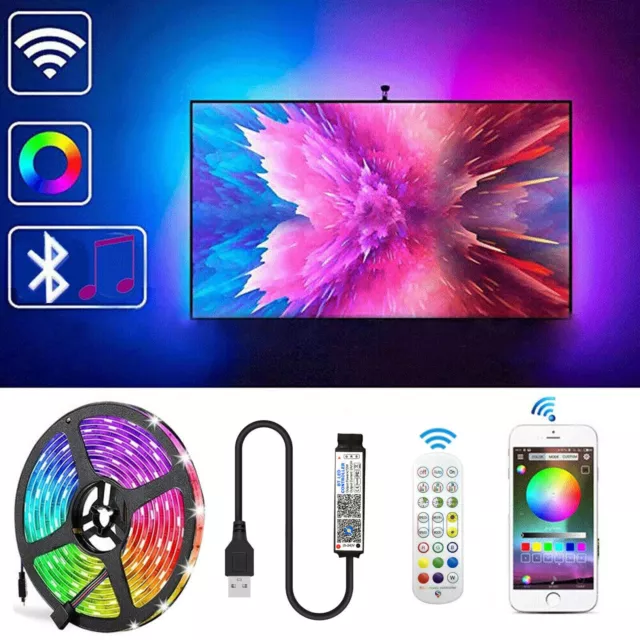 LED USB Backlight TV Hintergrund-Beleuchtung Licht-Band Stripes Streifen 3M RGB