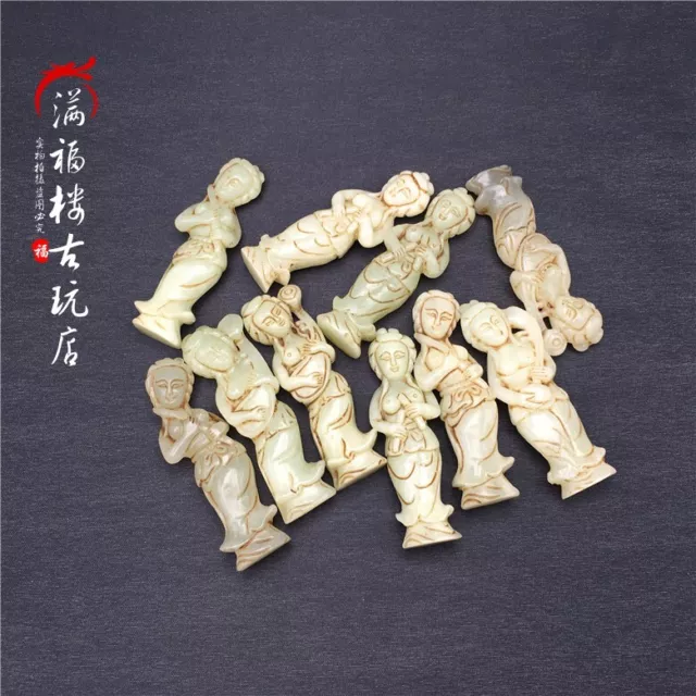 4 pcs Collectible Chinese old jade carving four beautiful sculptures statue