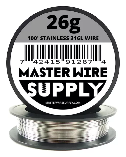 MWS - Stainless Steel 316L - 100 ft - 26 Gauge - Round Wire