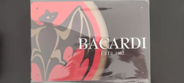 plaque métal décoration Bacardi vintage neuve 20x30