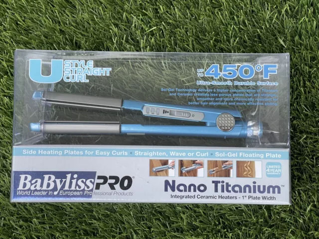 BaByliss Pro Nano Titanium  USTYLE STRAIGHT CURL 1” Plate  Brand NEW