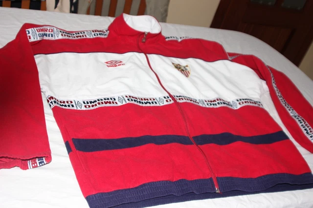 Parte Superiore Di Tuta Ufficiali Vintage Sevilla FC Di Marca Umbro Taglia XL