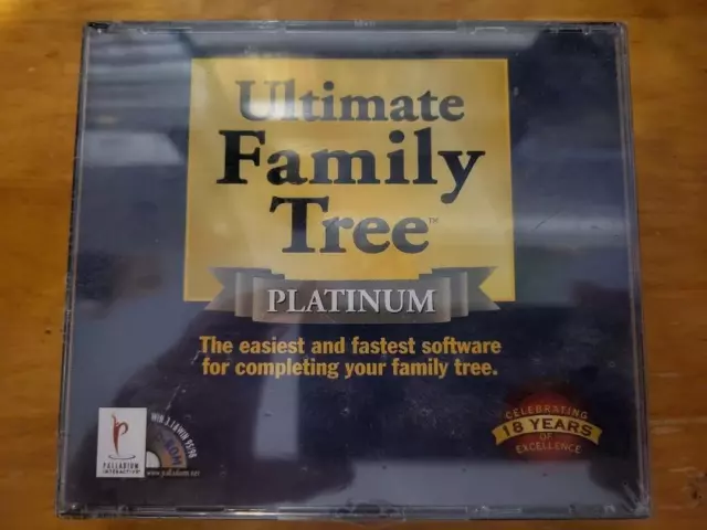 Ultimate Family Tree PLATINUM Software PC CD ROM 1998 Ancestry Genealogy DNA NEW