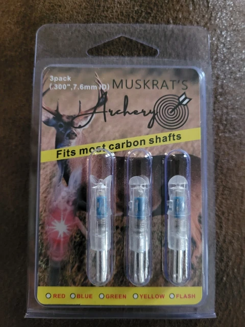 Lighted Nocks for Crossbow Bolts .300''/7.62mm Inside Diameter Half Moon Nock