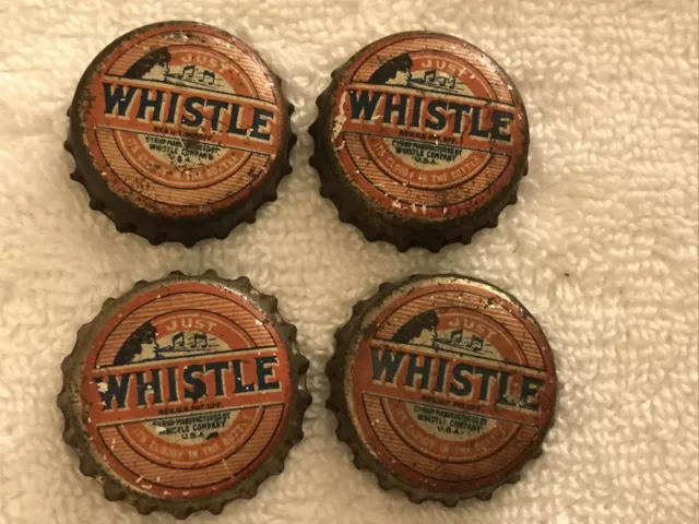 4 Whistle Soda Vintage Cork Lined Bottle Caps