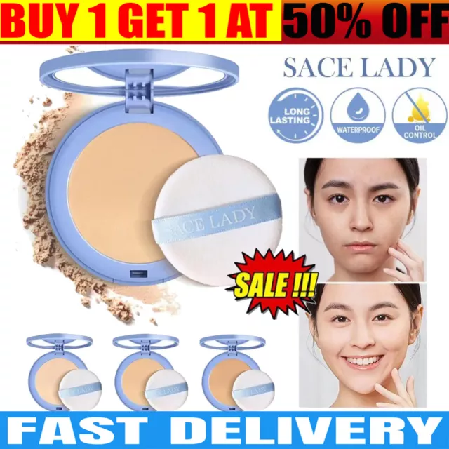 SACE LADY Silk Soft Mist Powder Cake Waterproof Natural Nude Makeup Long lasting