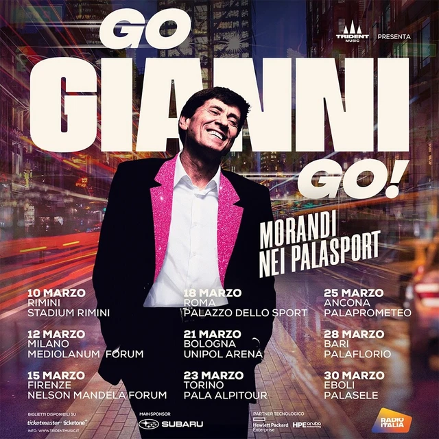n.2 biglietti concerto Gianni Morandi - PalaRossini di Ancona - 25 Marzo 2023