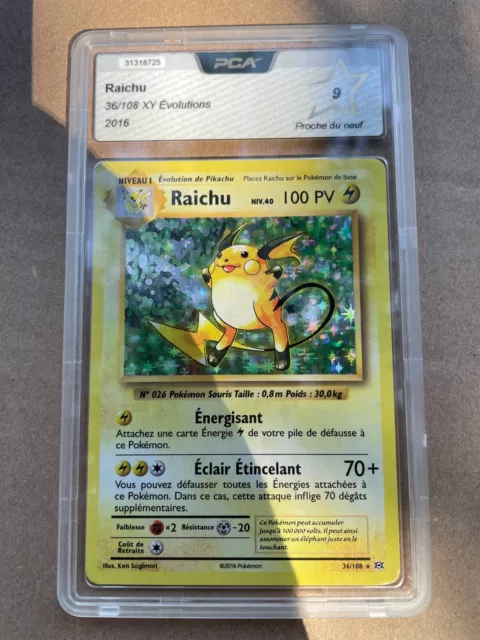 36/108 raichu holo Evolution Xy PCA PSA Display ETB Pokemon  card 