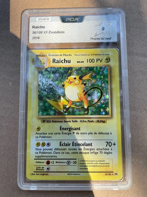 36/108 raichu holo Evolution Xy PCA PSA Display ETB Pokemon  card 